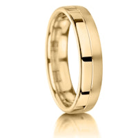 Half Matt, Half Polished finish on a 9ct Yellow Gold band