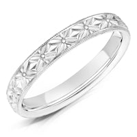 Hand Engraved Pattern 2 finish on a Platinum band