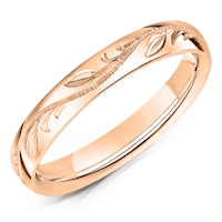 Hand Engraved Pattern 5 finish on a 9ct Rose Gold band