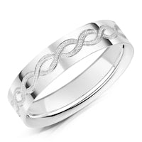 Hand Engraved Pattern 7 finish on a Platinum band