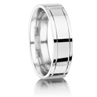 Lined Edges finish on a Platinum band