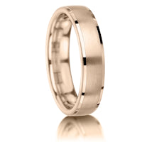 Matt Centre, Stepped Edges finish on a 9ct Rose Gold band