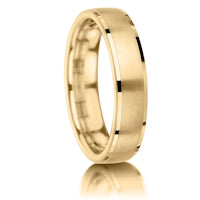 Matt Centre, Stepped Edges finish on a 9ct Yellow Gold band