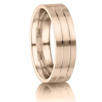 Matt in Three Bands finish on a 9ct Rose Gold band