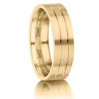 Matt in Three Bands finish on a 9ct Yellow Gold band
