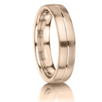 Matt with Centre Groove finish on a 9ct Rose Gold band