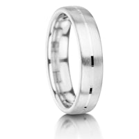 Matt with Centre V-Groove finish on a Platinum band