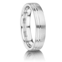 Matt with Double Offset Lines finish on a Platinum band