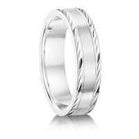 Matt with Feathered Edges finish on a Platinum band