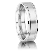 Matt with Inset Milled Edge and Polished Step finish on a Platinum band