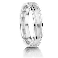 Matt with Inset Milled Edges finish on a Platinum band