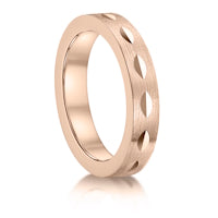 Matt with Leaves finish on a 9ct Rose Gold band