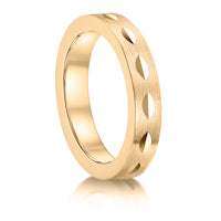 Matt with Leaves finish on a 9ct Yellow Gold band