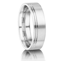 Matt with Offset Double Line finish on a Platinum band