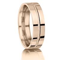 Milled Centre finish on a 9ct Rose Gold band