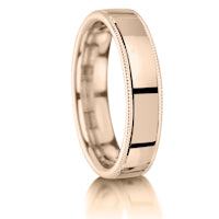 Milled Edges finish on a 9ct Rose Gold band