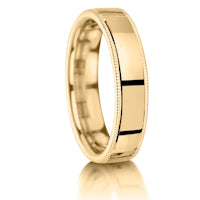 Milled Edges finish on a 9ct Yellow Gold band