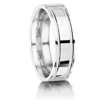 Polished with Inset Milled Edges finish on a Platinum band