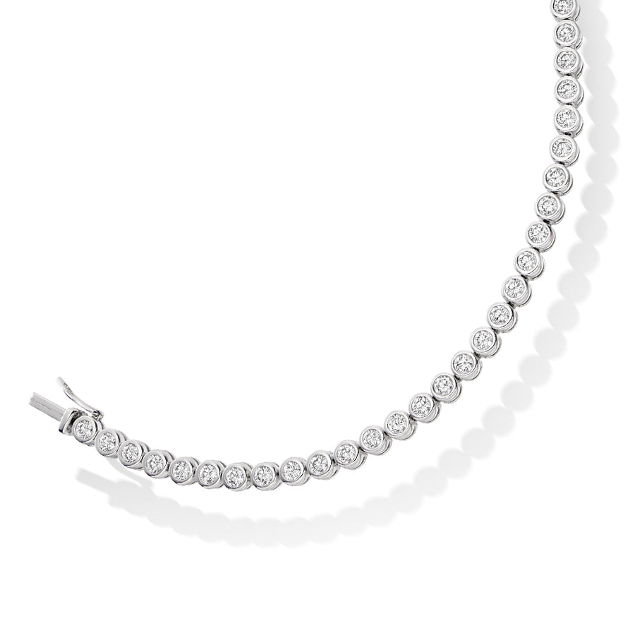 Rubover-Set Round Diamond Tennis Bracelet, 4.00ct total