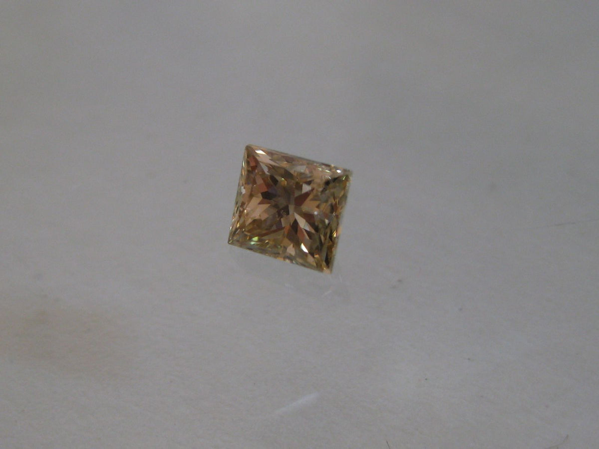 Princess Fancy Brownish Yellow Natural Diamond 0.71ct loose diamond