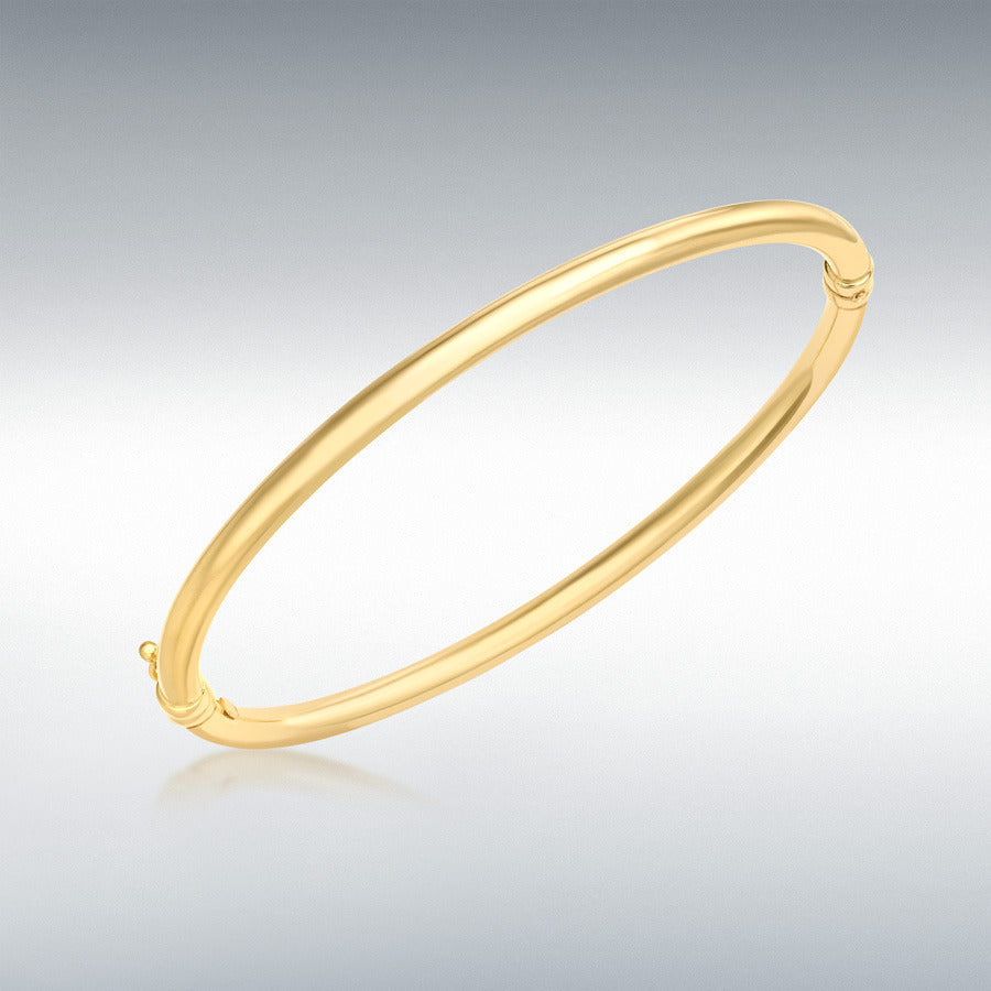 18ct Yellow Gold 3.5mm Oval Tube Bangle