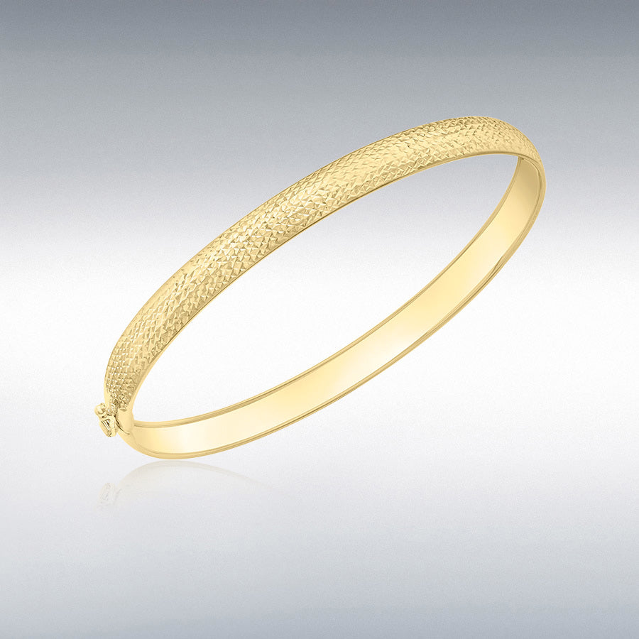 18ct Yellow Gold Diamond-Cut Flexible Bangle