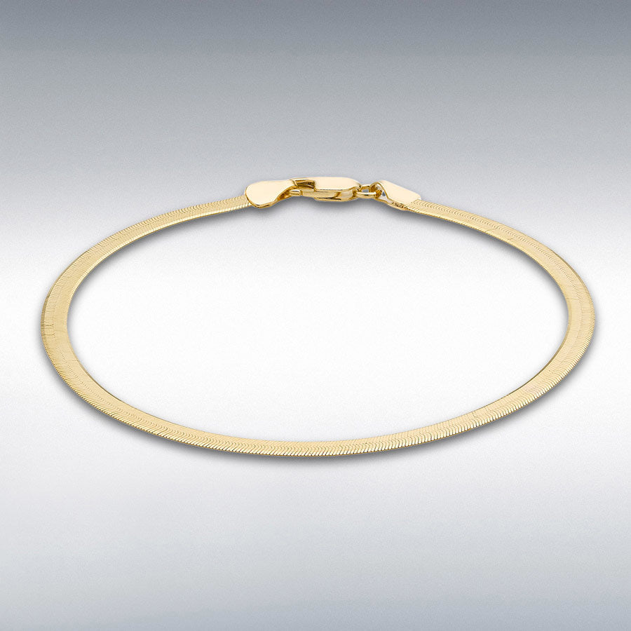 9ct Yellow Gold Herringbone Chain Bracelet