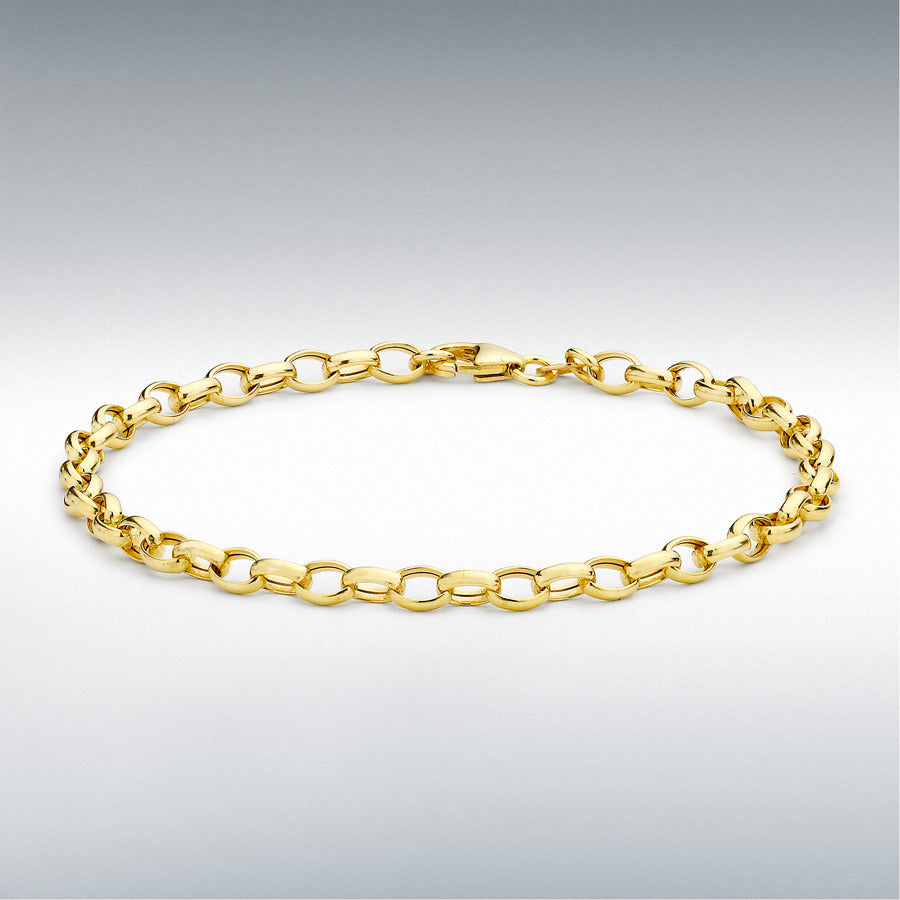 9ct Yellow Gold Hollow Oval Belcher Bracelet