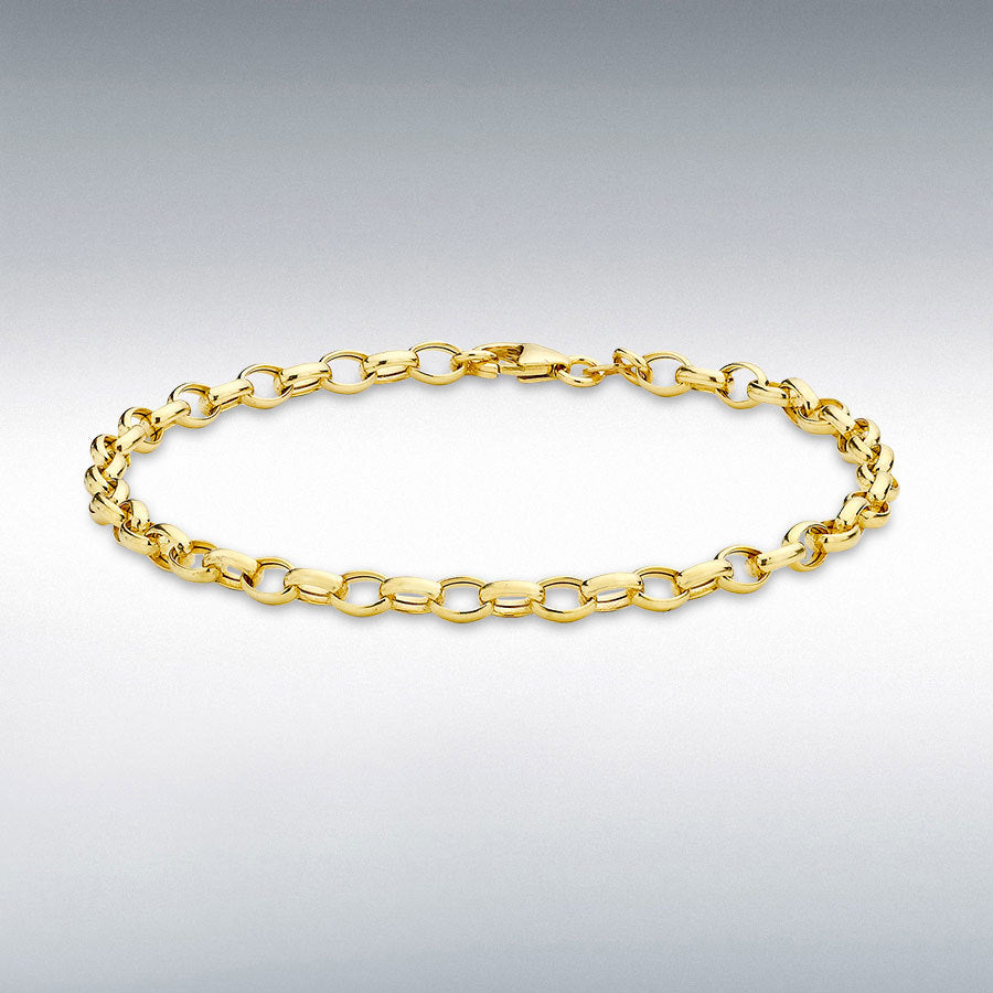 18ct Yellow Gold Hollow Oval Belcher Bracelet