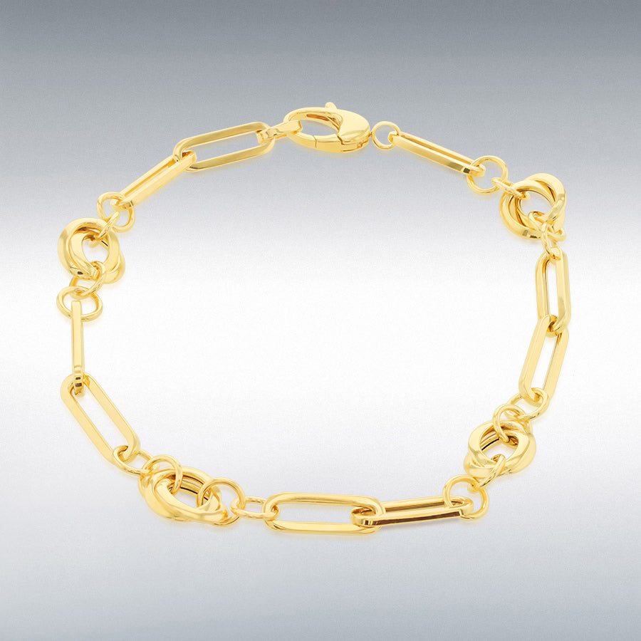 18ct Yellow Gold Knot and Paperlink Bracelet
