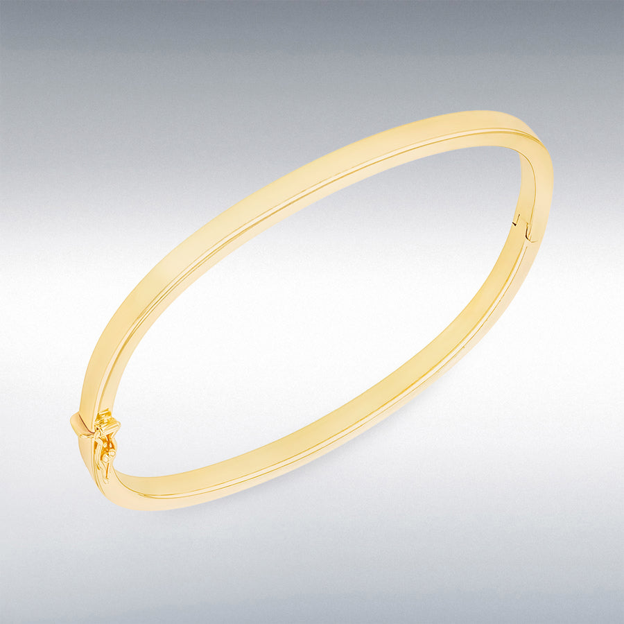 9ct Yellow Gold Rectangular Tube Bangle