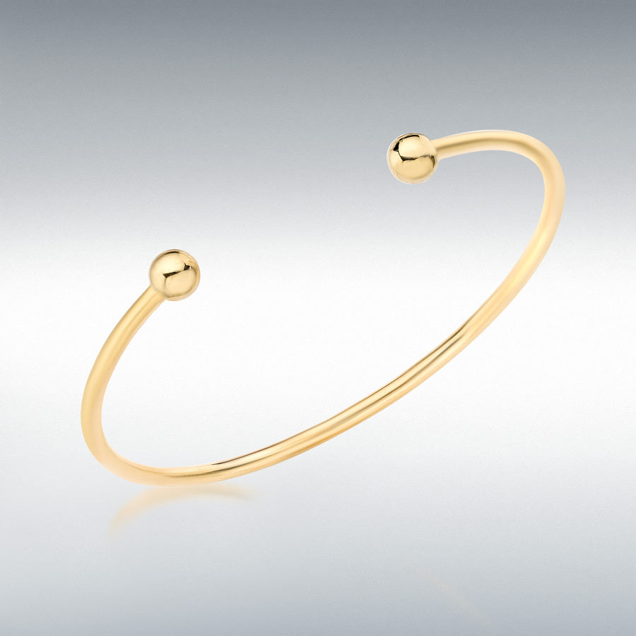 9ct Yellow Gold Tube Torque Bangle