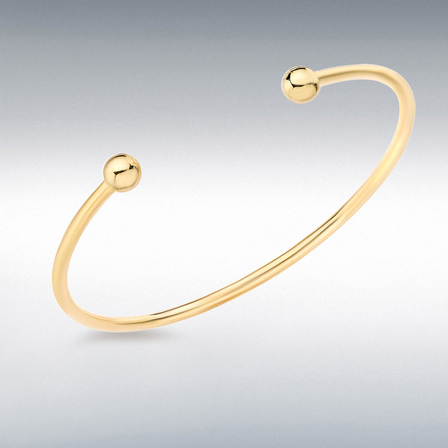 18ct Yellow Gold Tube Torque Bangle