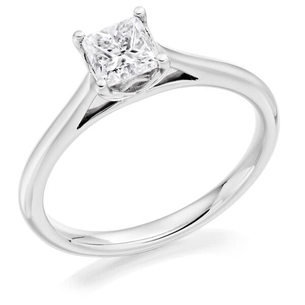 Princess Cut Solitaire 0.6ct Diamond Engagement Ring