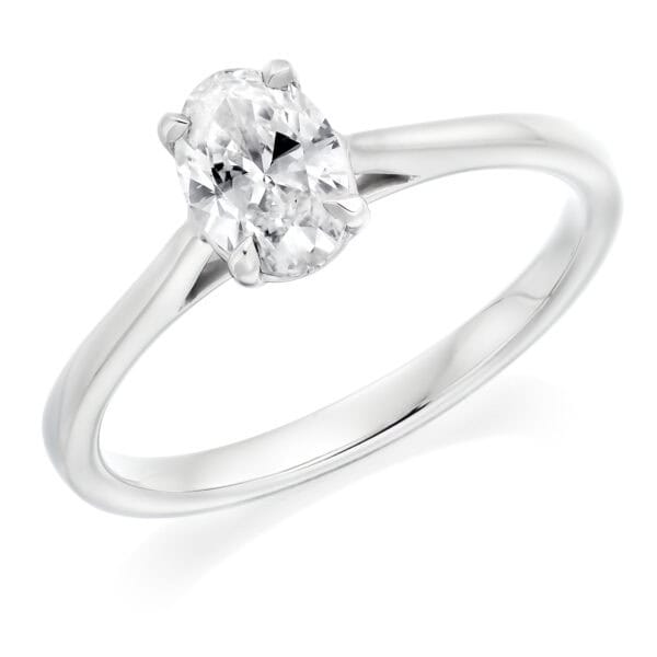 Oval Cut Solitaire 0.75ct Diamond Engagement Ring
