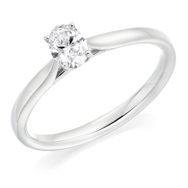 Oval Cut Solitaire 0.3ct Diamond Engagement Ring