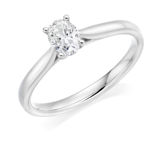 Oval Cut Solitaire 0.4ct Diamond Engagement Ring