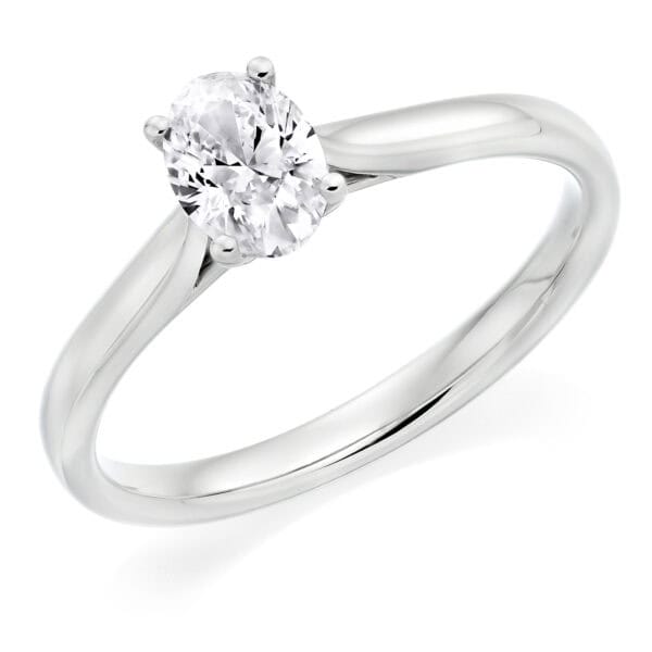 Oval Cut Solitaire 0.5ct Diamond Engagement Ring