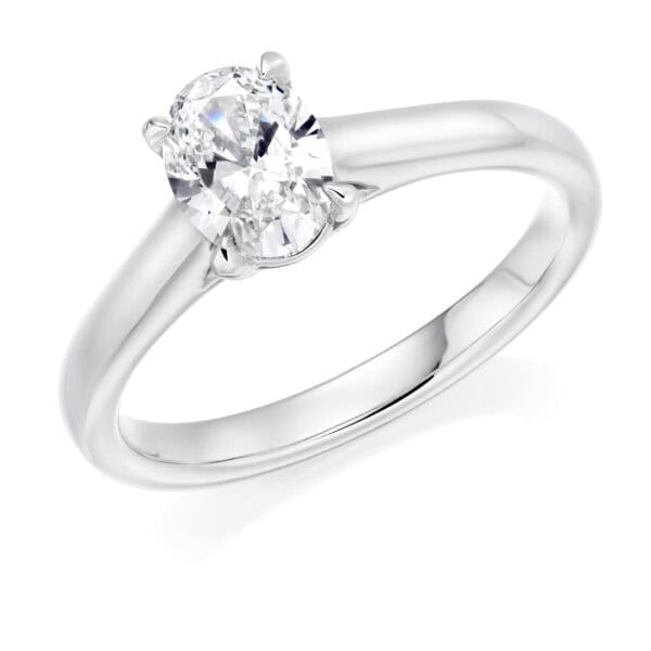 Oval Cut Solitaire 0.75ct Diamond Engagement Ring