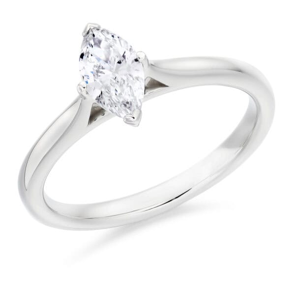 Marquise Cut Solitaire 0.5ct Diamond Engagement Ring