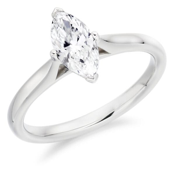 Marquise Cut Solitaire 0.75ct Diamond Engagement Ring
