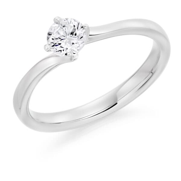Round Brilliant Solitaire 0.4ct Diamond Engagement Ring
