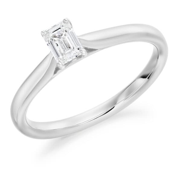 Emerald Cut Solitaire 0.33ct Diamond Engagement Ring