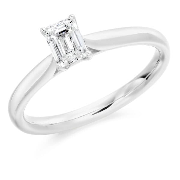 Emerald Cut Solitaire 0.5ct Diamond Engagement Ring