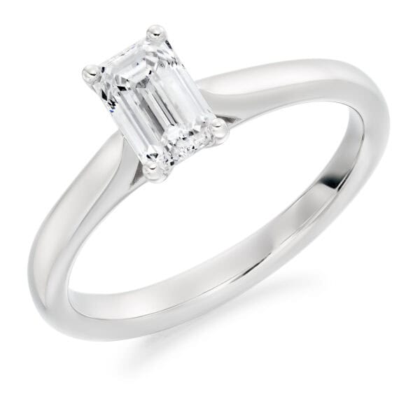 Emerald Cut Solitaire 0.75ct Diamond Engagement Ring