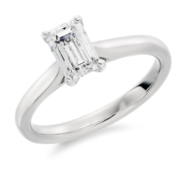 Emerald Cut Solitaire 1ct Diamond Engagement Ring