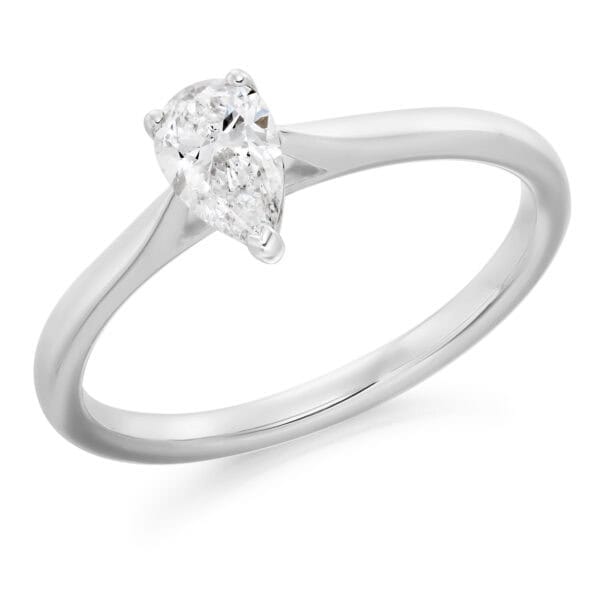 Pear Cut Solitaire 0.4ct Diamond Engagement Ring