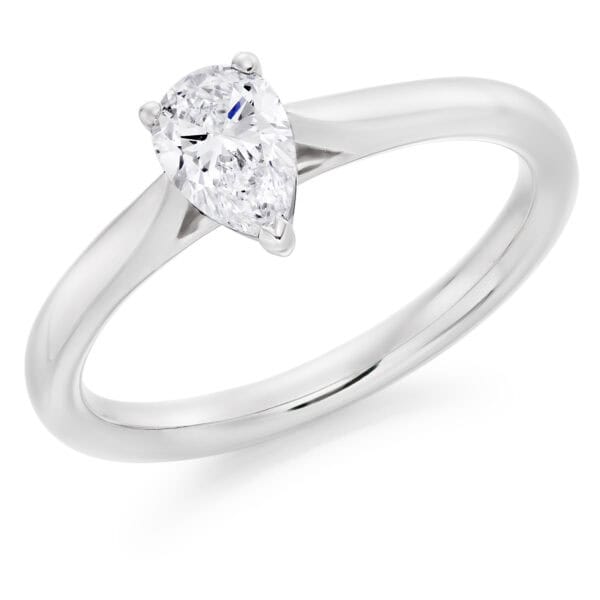 Pear Cut Solitaire 0.5ct Diamond Engagement Ring