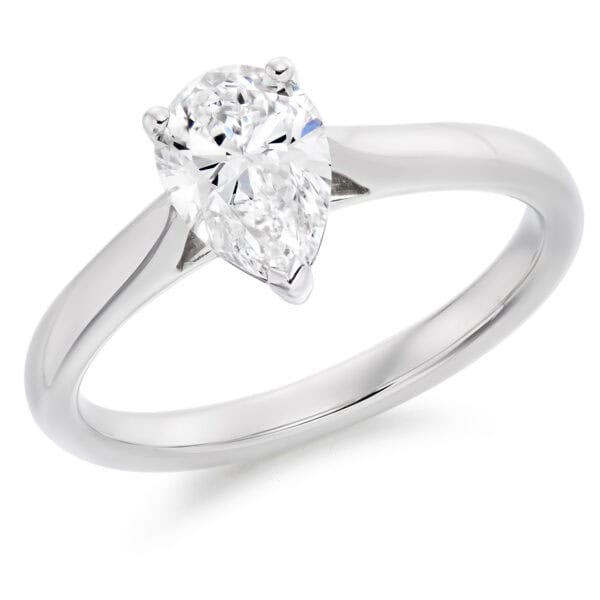 Pear Cut Solitaire 1ct Diamond Engagement Ring
