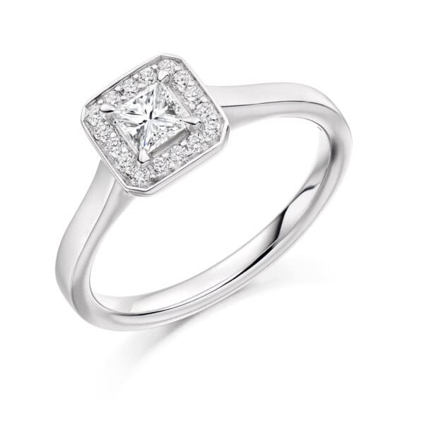 Princess Cut Halo 0.33ct Diamond Engagement Ring